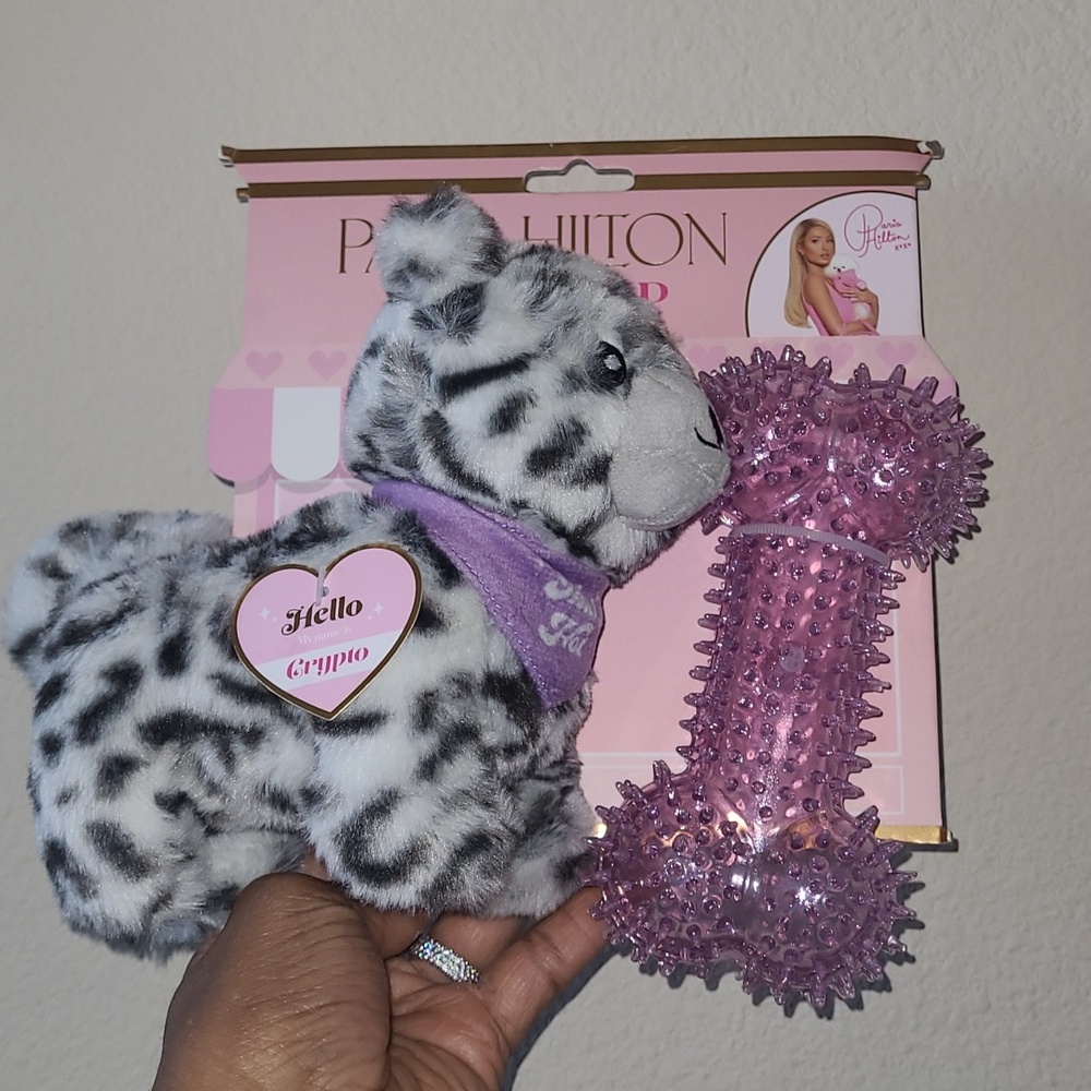 PARIS HILTON Plush Zebra Toy with Purple Bone - Picture 9 of 9
